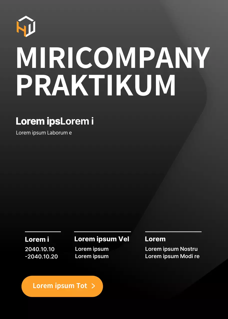 Praktikumsstelle für ein stilvolles Unternehmen in Schwarz und Grau