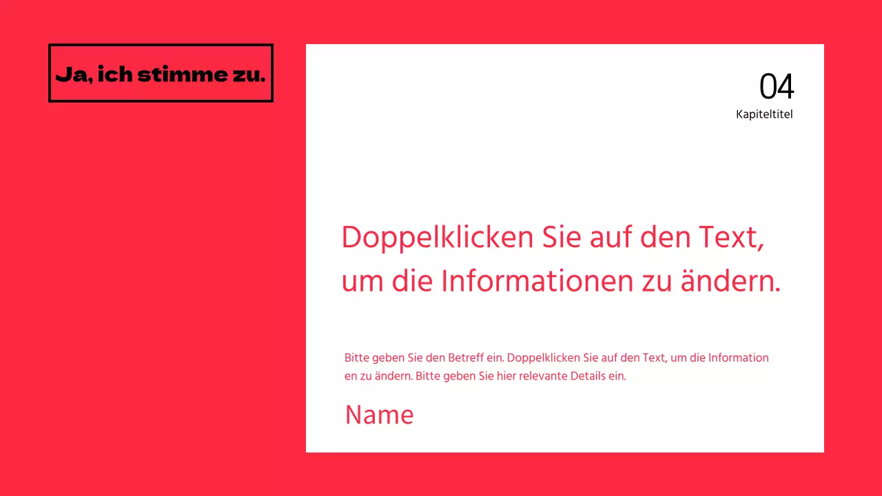 Diskussionsdarstellung der Texthervorhebung und des Fotolayouts in Rot