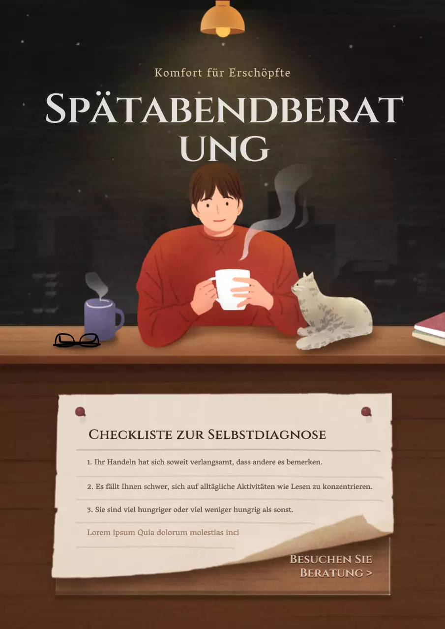 Informatives braunes emotionales Illustrationskonzept