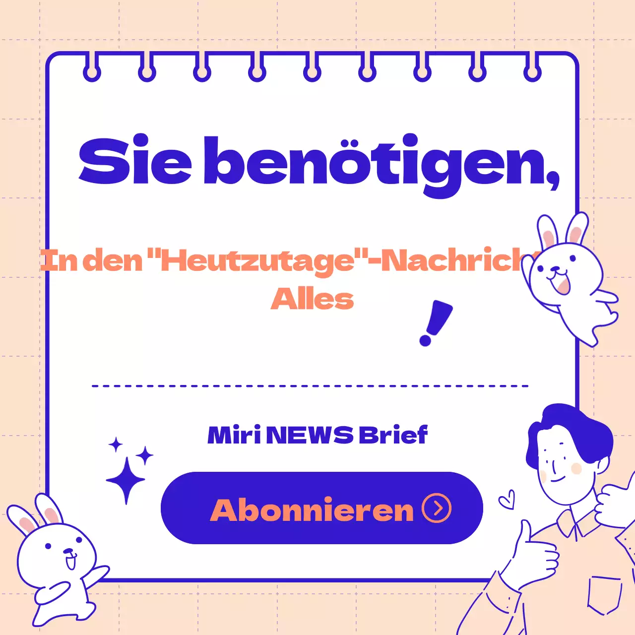 Einführung in die seit diesem Jahr geänderte Politik, die hübsch in blau und rosa gehalten ist
