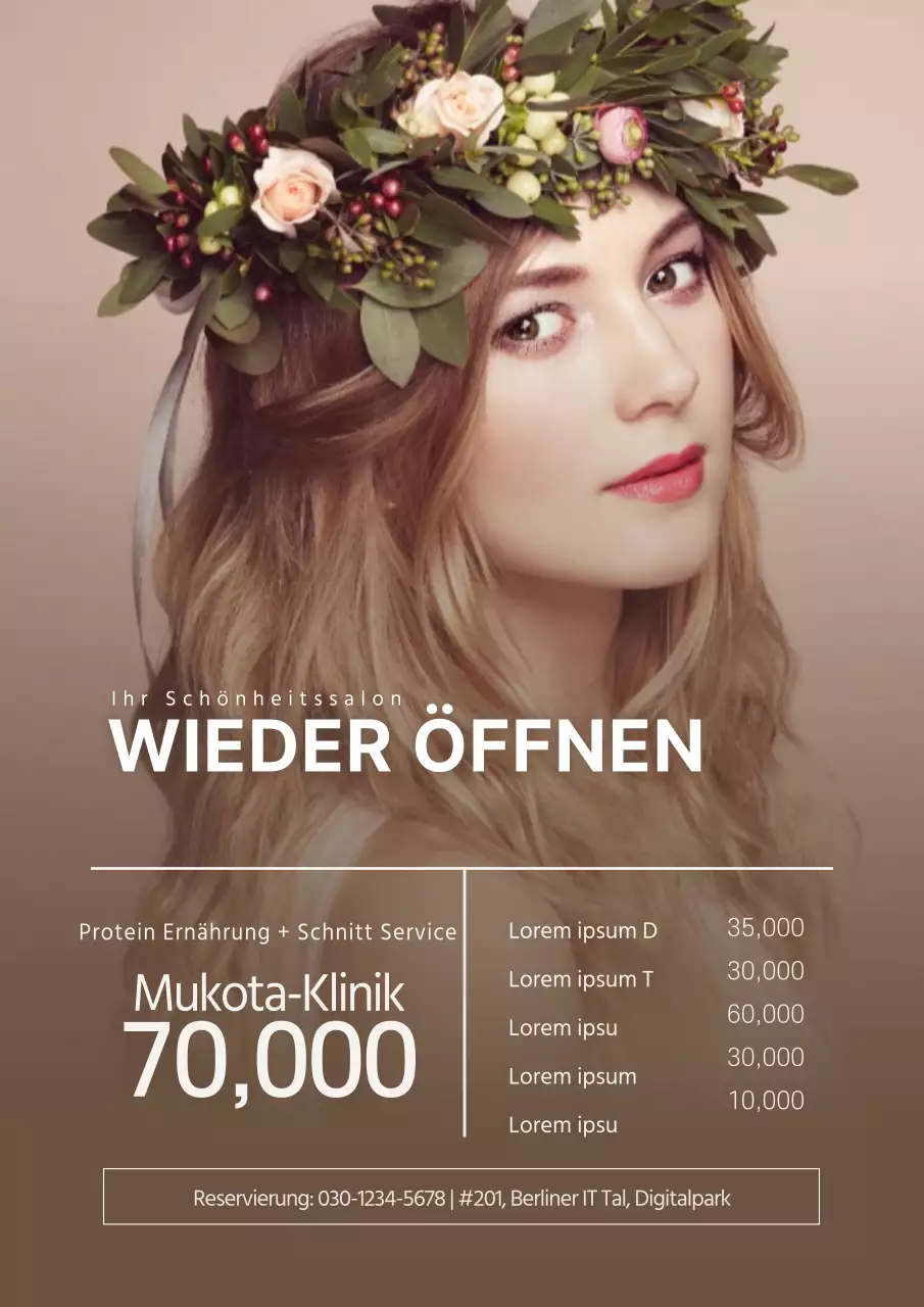 Schönheitssalon mit braunem, beruhigendem Ambiente