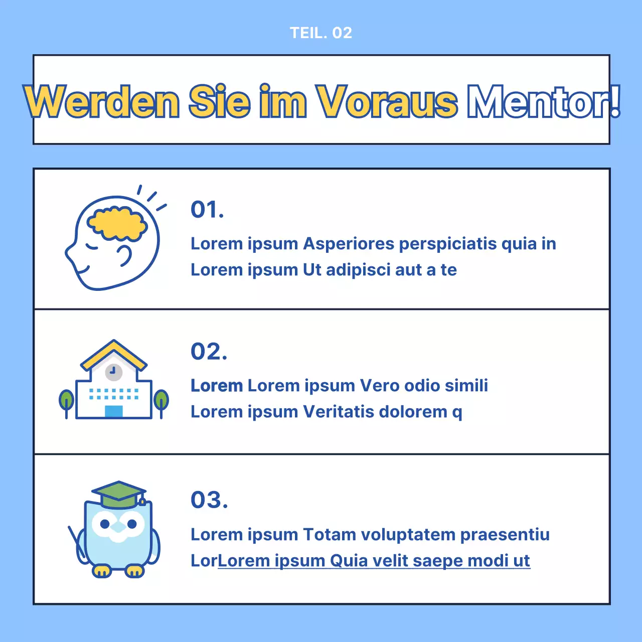 Hellblaues und gelbes modernes Jugendzentrum Mentoring-Einstellung