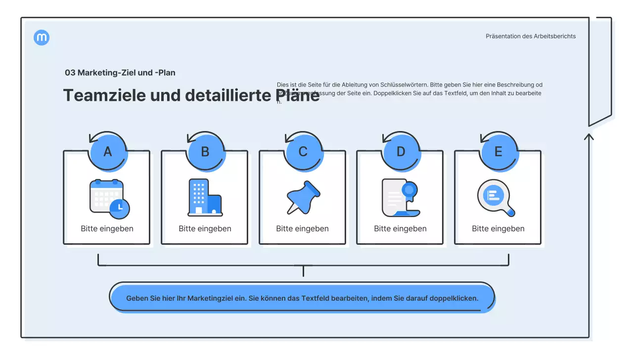 Punktformen mit hellblauen Pfeilen Business Presentation Kit