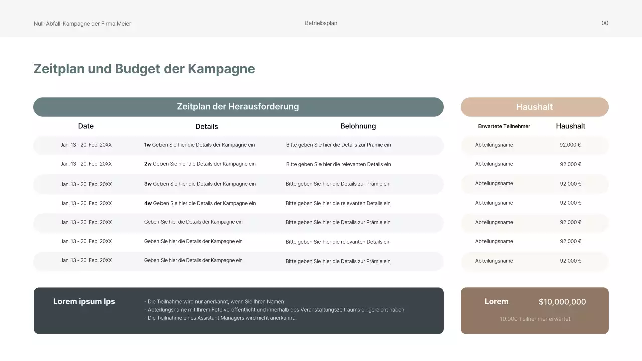 Präsentation eines Pitches für eine interne Umweltkampagne in beruhigenden Grüntönen