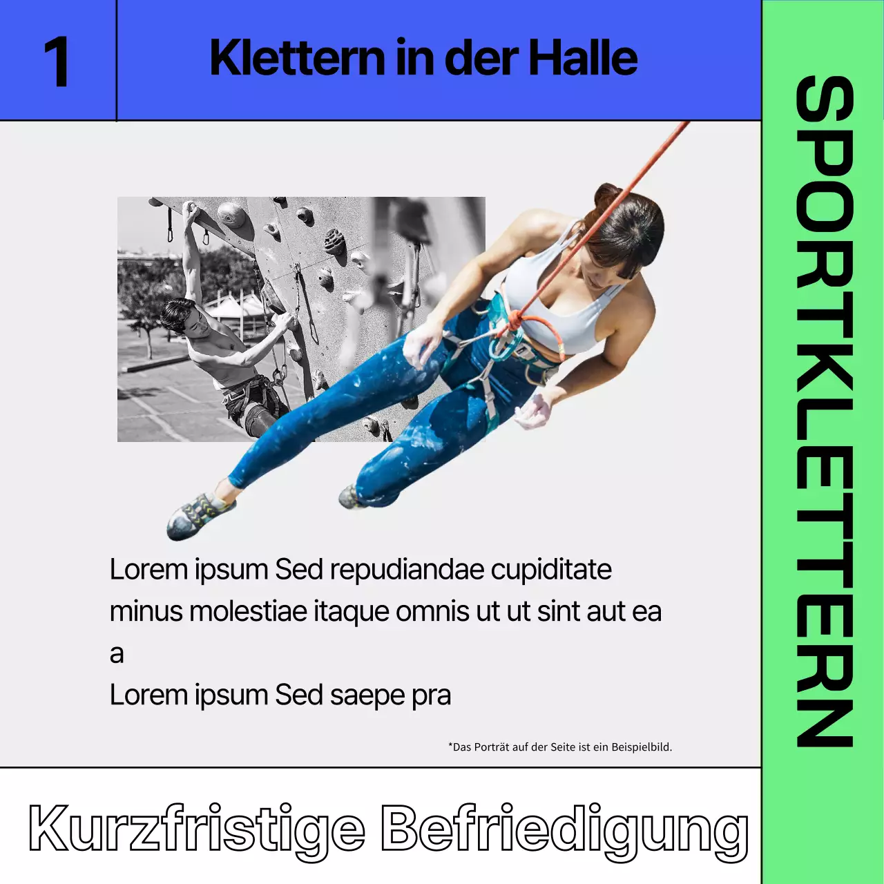 Informationen zum Hallensport im Winter in Blau und Chartreuse
