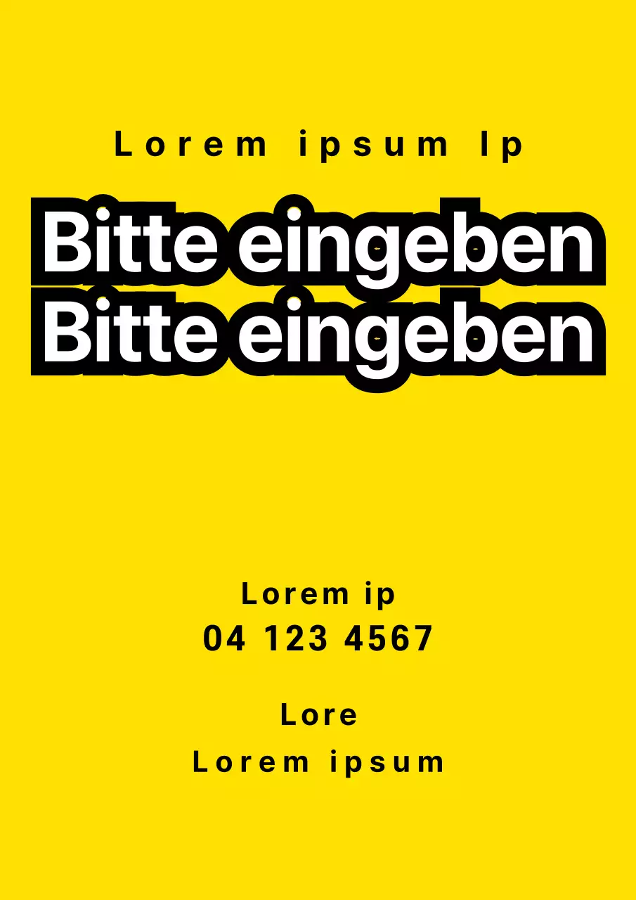 Einfaches Schaufenster mit gelbem Text