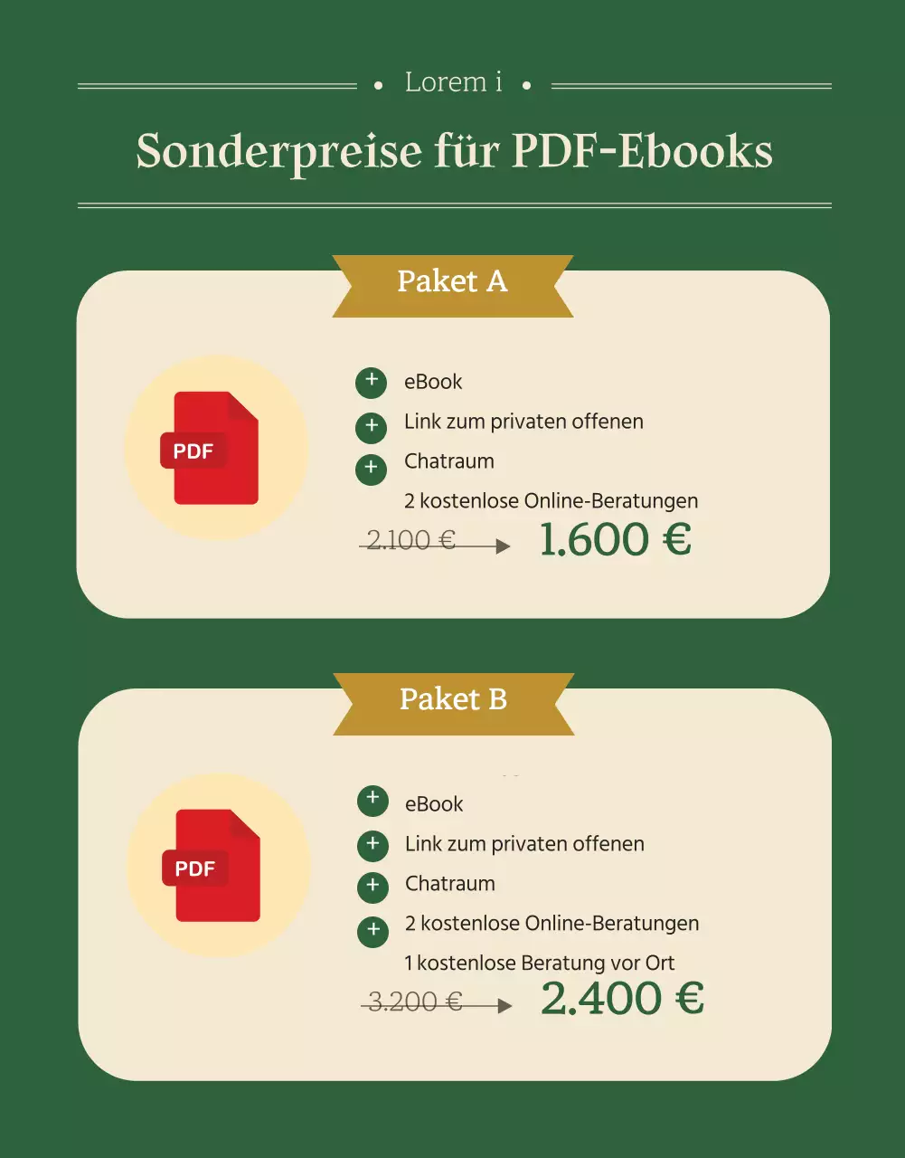 Eine saubere, grüne E-Book-Promo-Seite