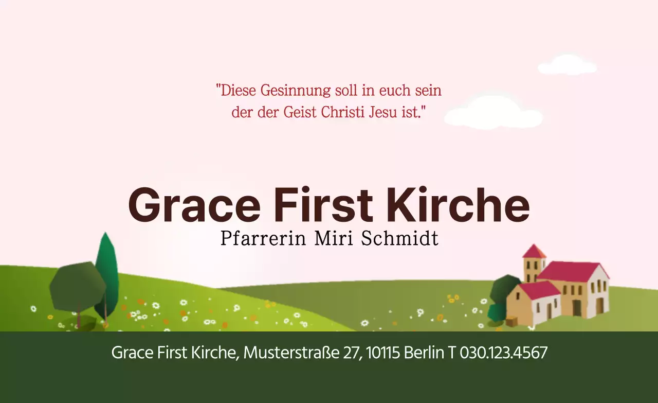 Grüne rosa Blume Garten Illustration Kirche