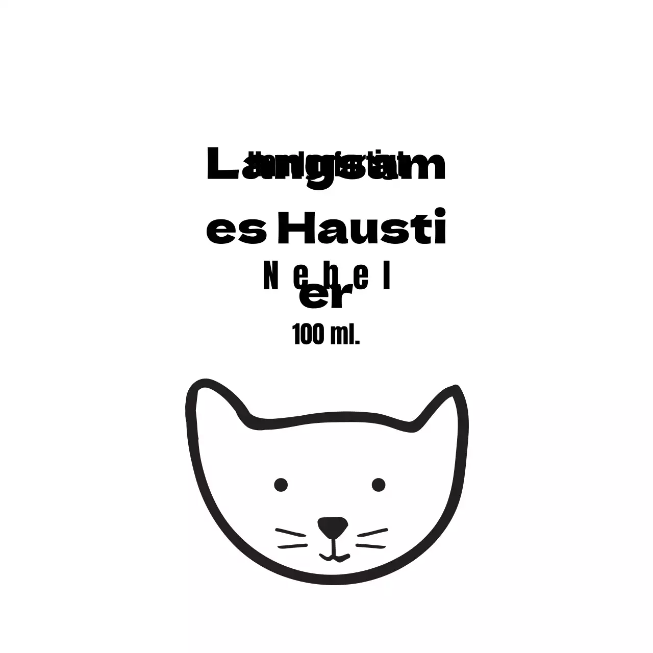 Schwarz-weiß illustrierte Nebel-Etiketten