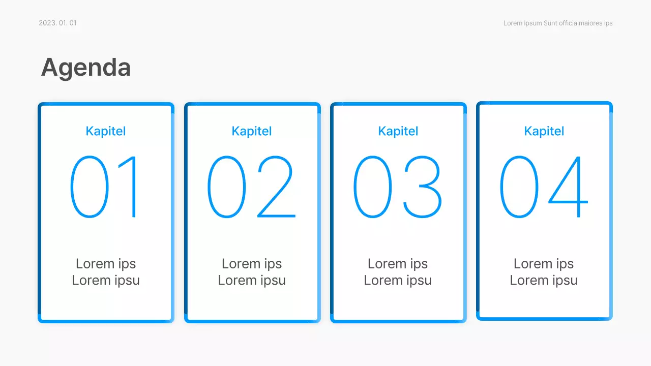 Geschäftsbericht mit einem modernen Farbverlauf in Weiß und Blau