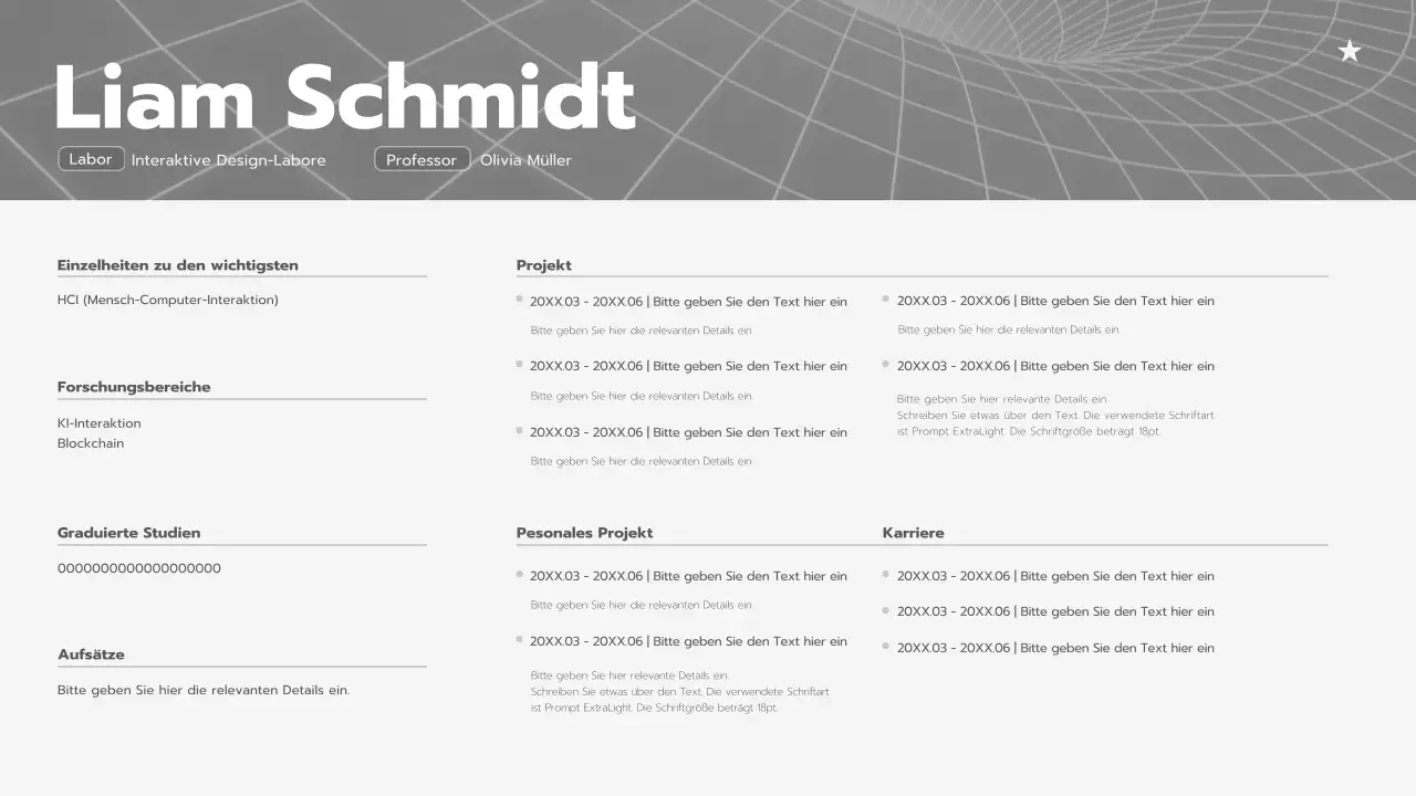 Eine saubere Planermappe mit einem schwarz-weißen Muster in Weiß und Grau