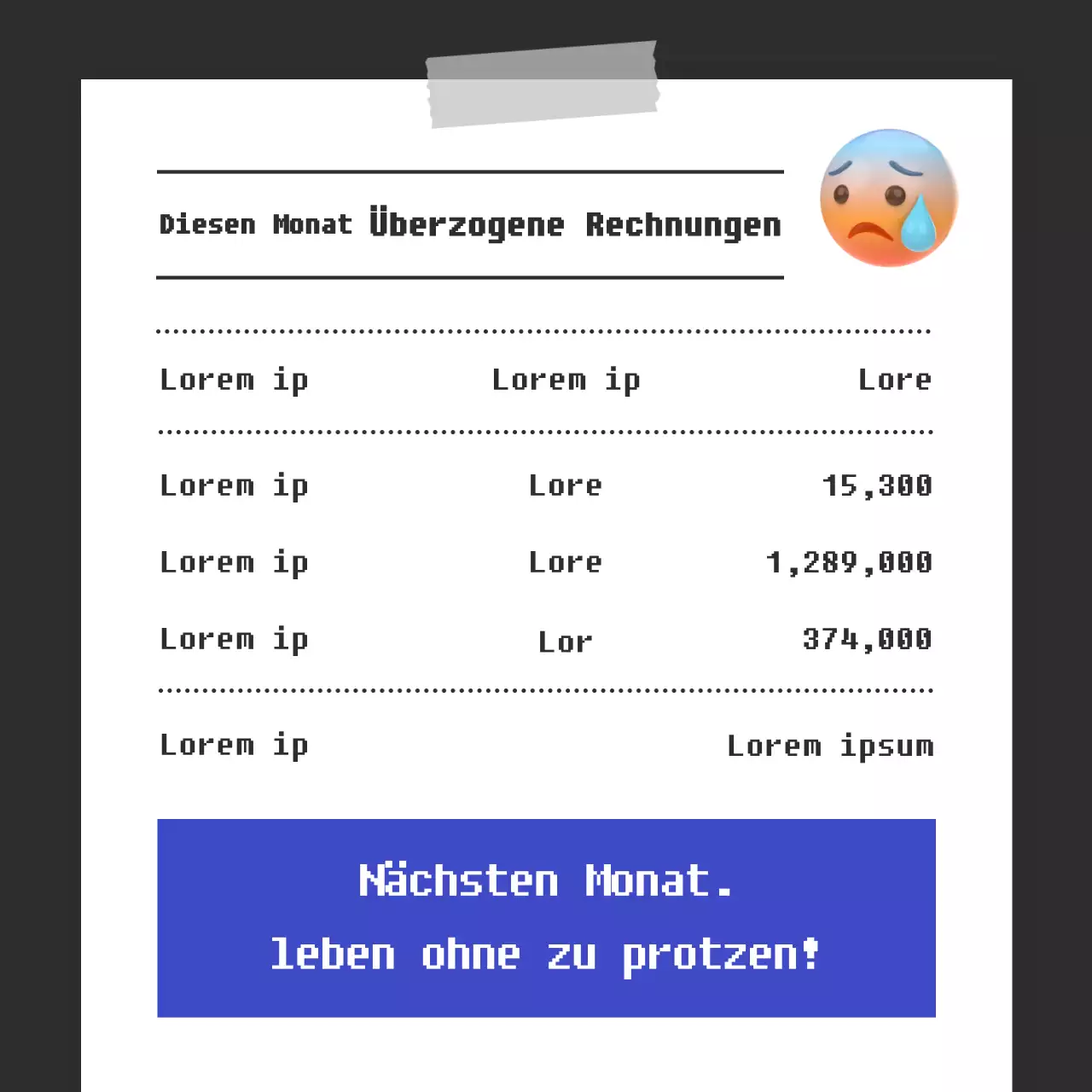 Blauer und schwarzer Gesetzentwurf für Mehrausgaben