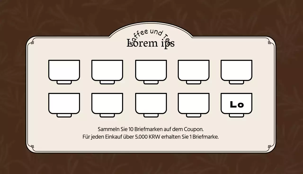 Braun aprikose illustration logo cafe tee coupon