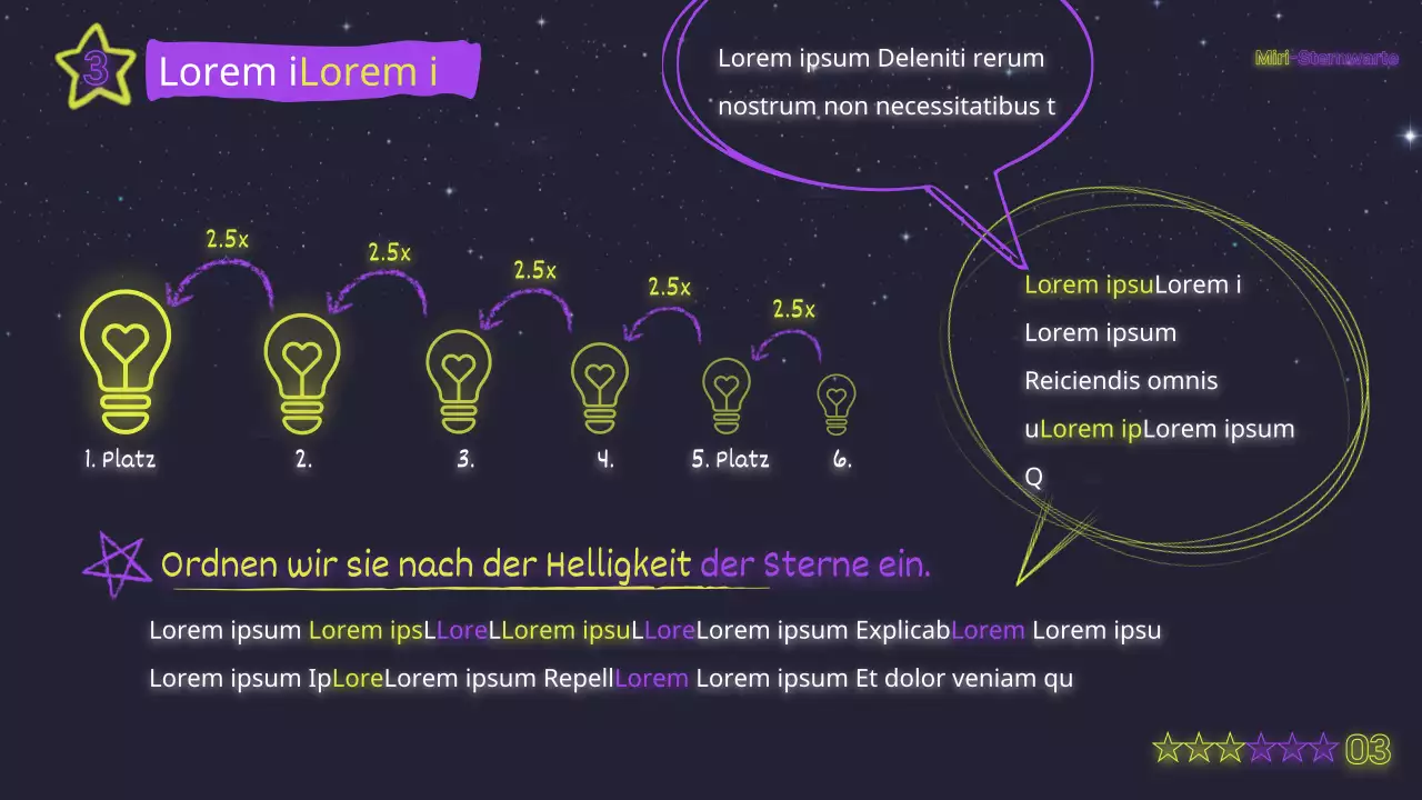 Mystische neongelbe und violette Unterrichtsmaterialien