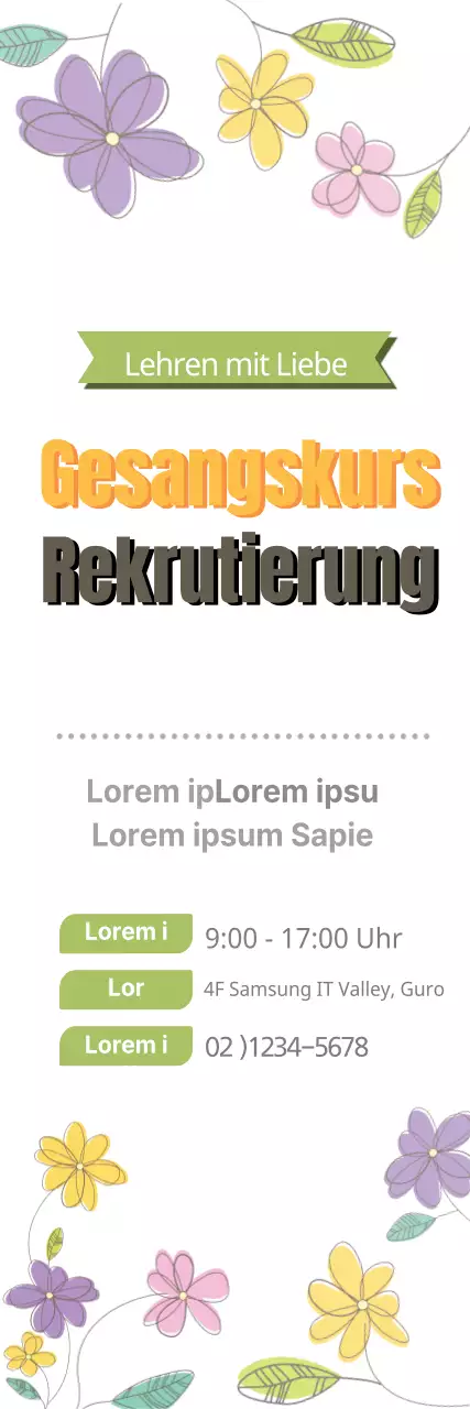 Anwerbung von Mitgliedern für Perlensingkurse