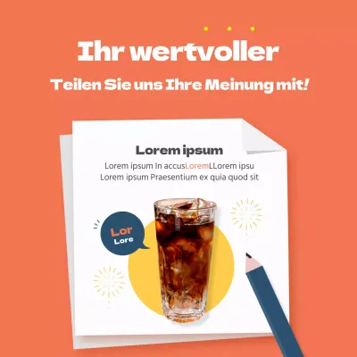 Gestaltung einer Umfrageveranstaltung in mehrfarbigem Rot