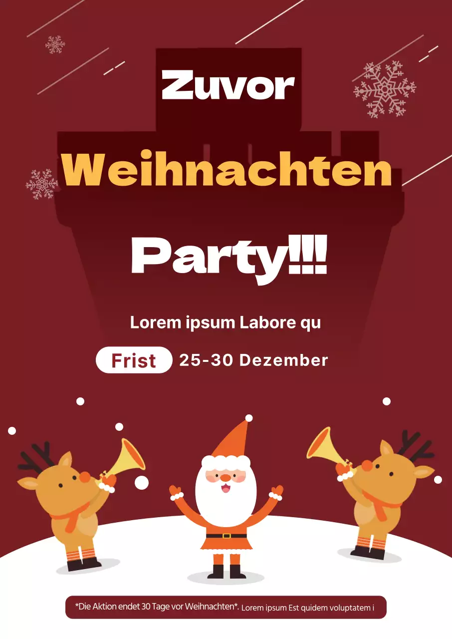 Rote Illustration Niedliche Weihnachtsveranstaltung