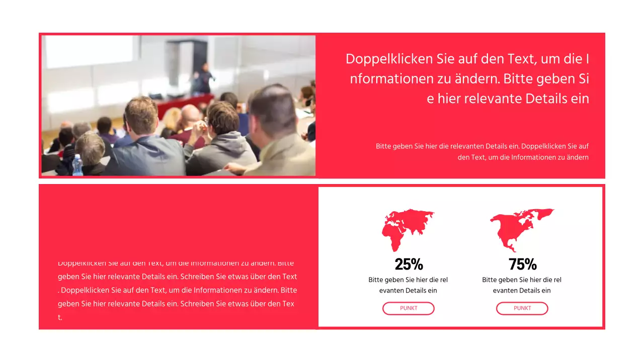Diskussionsdarstellung der Texthervorhebung und des Fotolayouts in Rot