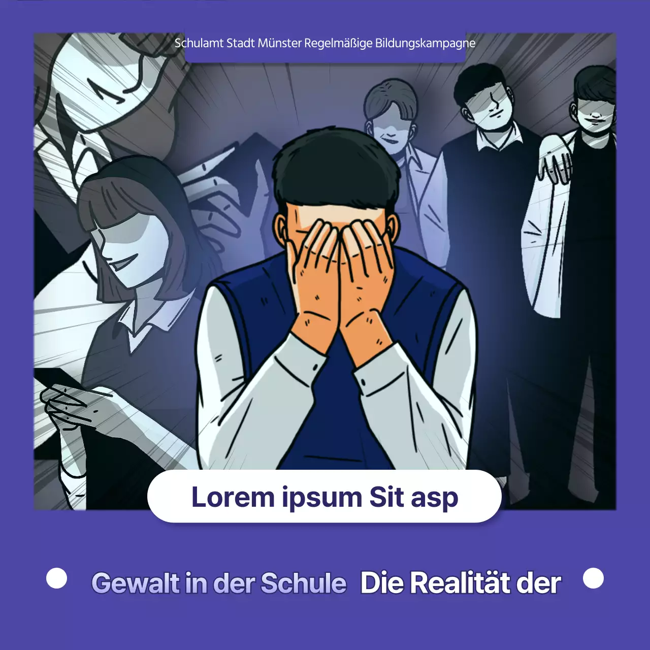 Sensibilisierungskampagnen für soziale Zwecke in Blau