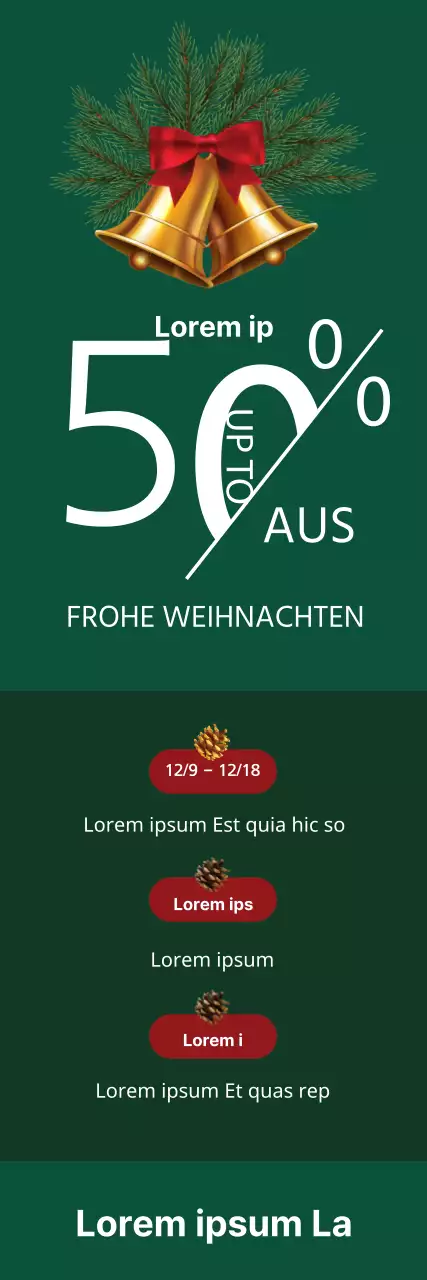 Werben Sie mit grünen Illustrationen für einen Weihnachtsverkauf