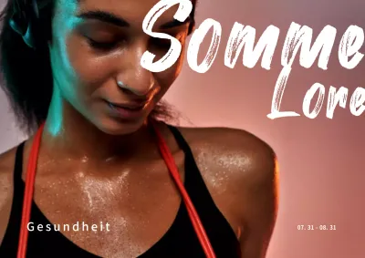 Horizontales Gesundheitsposter mit orangefarbenem Sportfoto