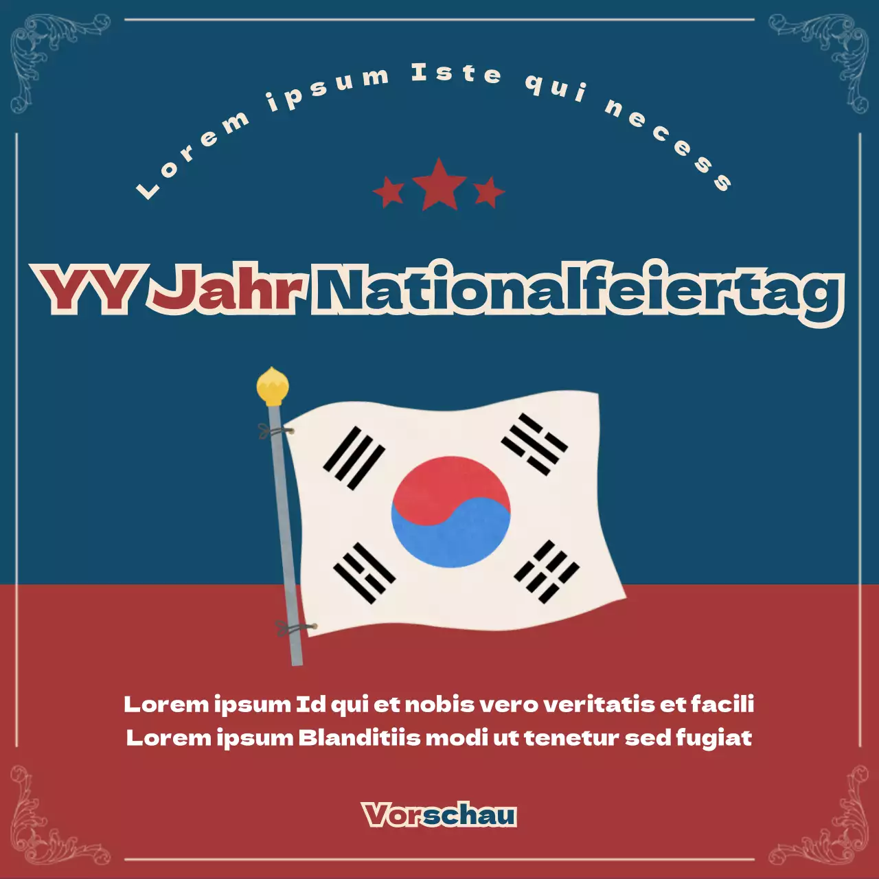 Der Stand der Gesetzgebung in rot und marineblau CardNews