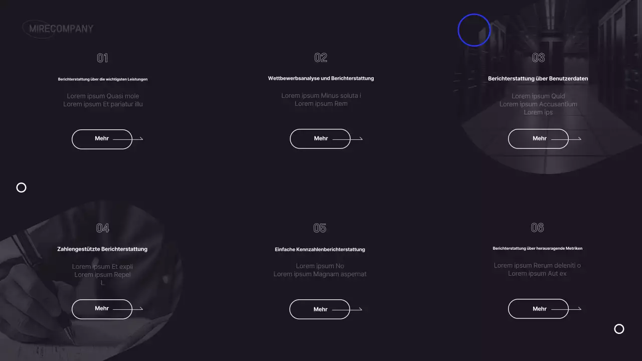 Einfacher infografischer Geschäftsbericht in Schwarz und Blau