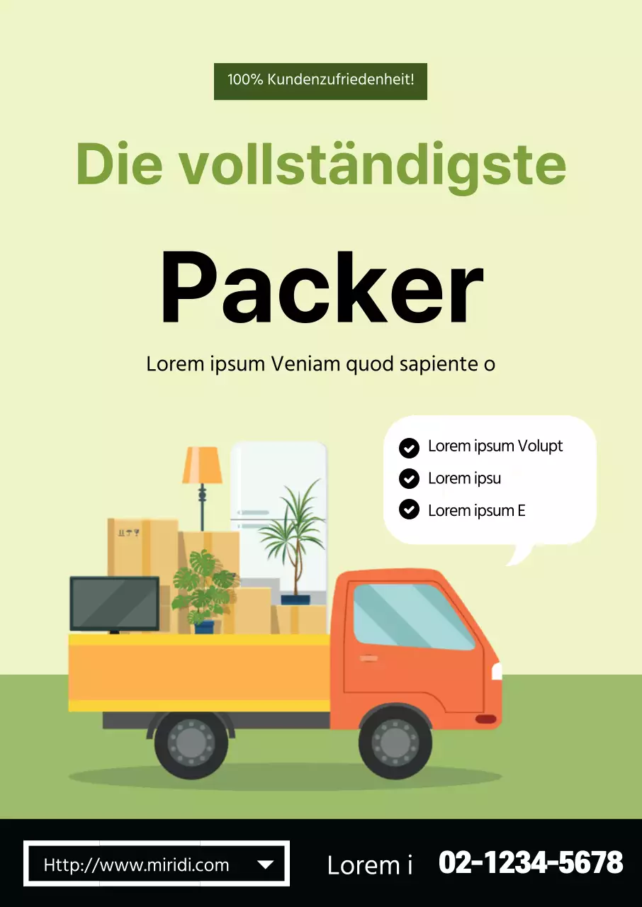 Grüne Illustration Sauberes Verpacken fördert den Umzug