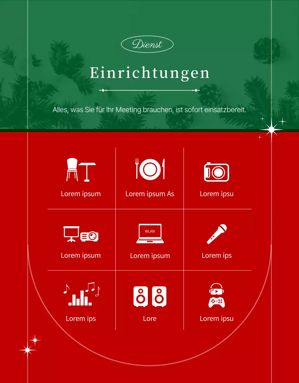 Einführung grüner und roter Mietflächen für Weihnachtsfeiern