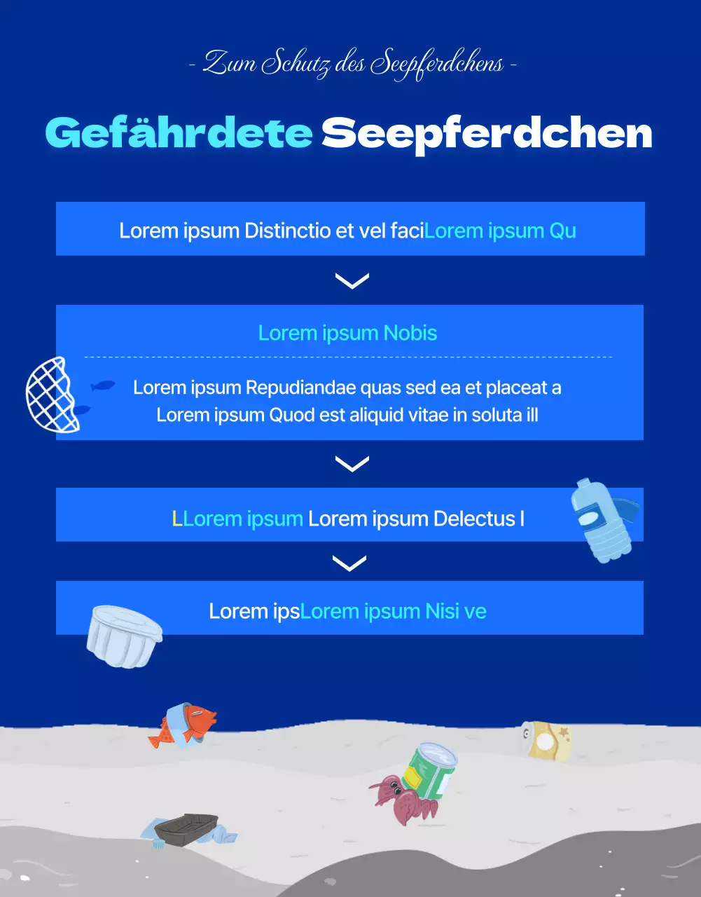 Seepferdchen, das bedrohte Meerestier im blauen, kühlen WasserDetails zur Finanzierung des Seepferdchenschutzes