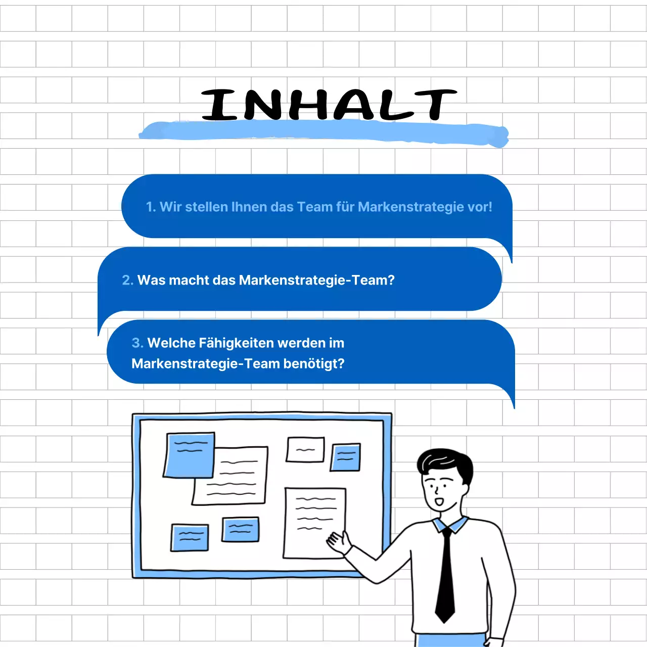 Das Team mit dem blauen Illustrationsthema CardNews stellt sich vor