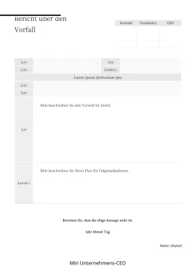 Ein ausgegrautes Formular für die Meldung von Vorfällen