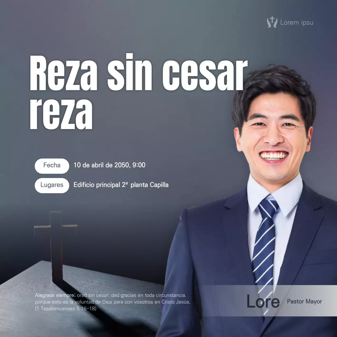 Gris Concepto limpio con pastor realista guía de servicio religioso