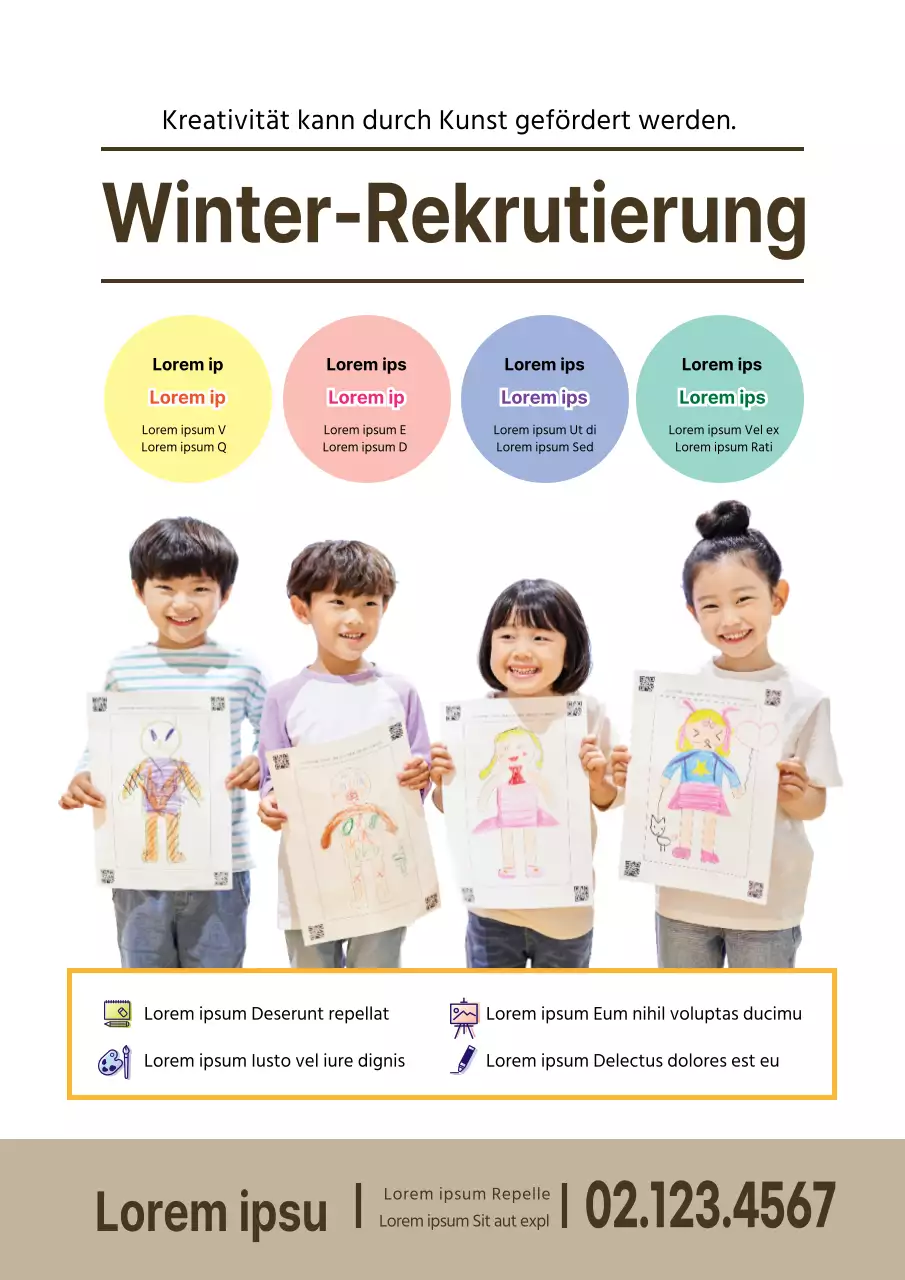 Beige Fotoschwerpunkt Gepflegte Kunstschule Einstellungswerbung