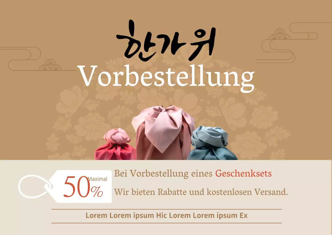 Mittherbst-Voranmeldung mit Kalligraphie auf braunem Hintergrund