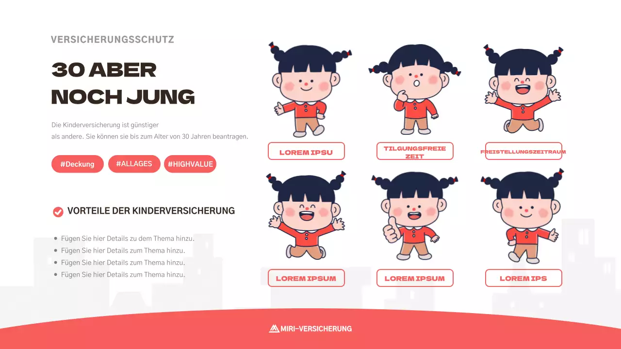 Niedlicher Versicherungsantrag für Kinder in Rosa