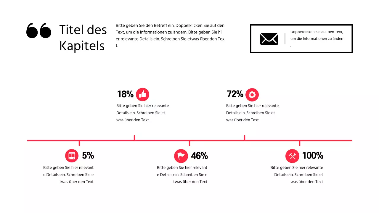 Diskussionsdarstellung der Texthervorhebung und des Fotolayouts in Rot
