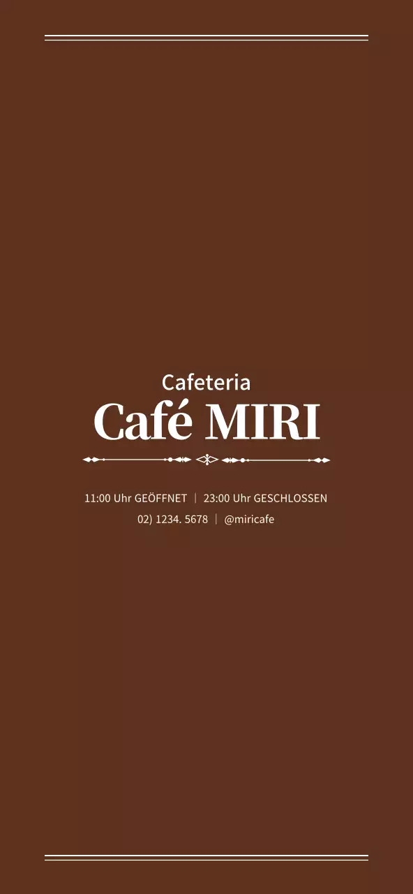 Sauberer Stil in Braun und Weiß für Speisekarten und Werbemaßnahmen in Cafés