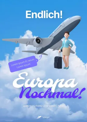 Himmel blau 3d Flugzeug Besatzung Illustration Konzept Fluggesellschaft