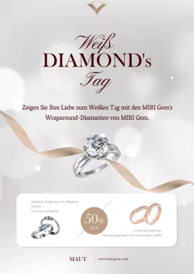 White Day Diamantring Geschenk Aktion
