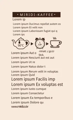 Elfenbeinfarbenes illustriertes Etikett für Café-Tee-Zutaten zum Trinken