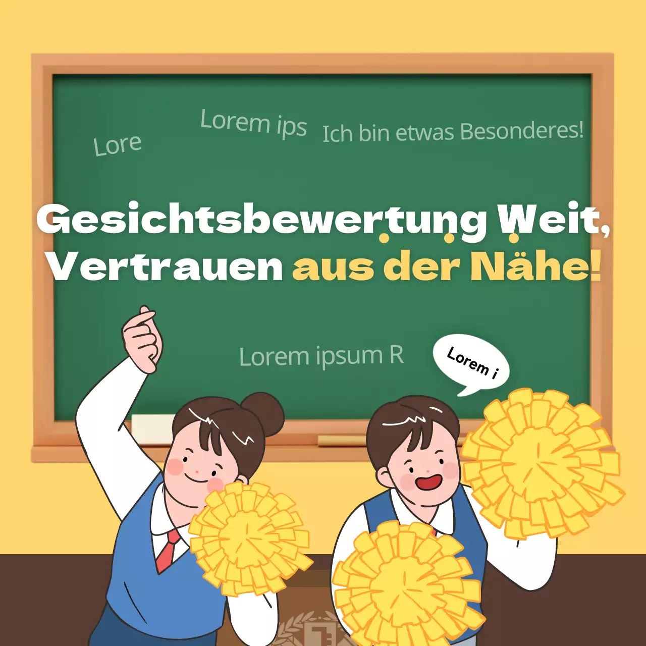 Gelbes und grünes Gesicht BewertungskarteNews Design
