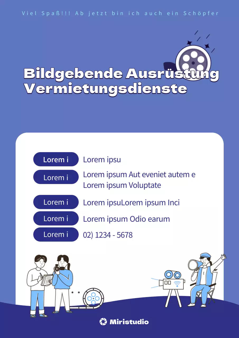 Verleih von Videoausrüstung in indigo