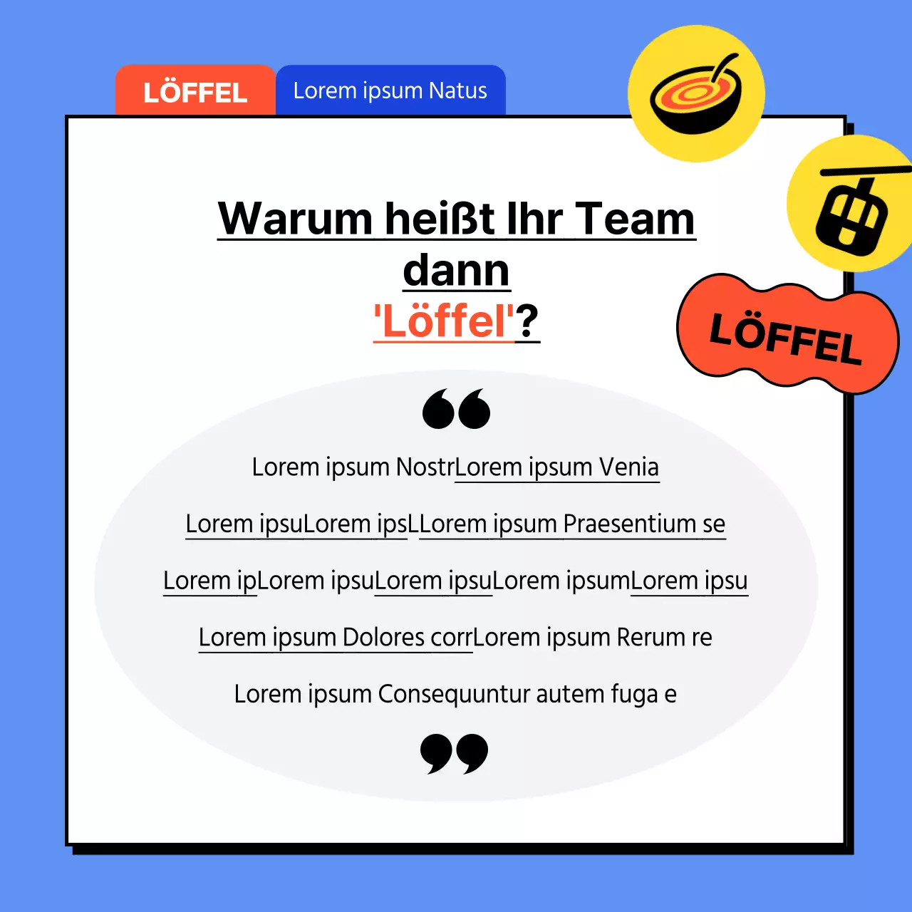 Blaue und orangefarbene Illustration von Gen MZ-Anhängern