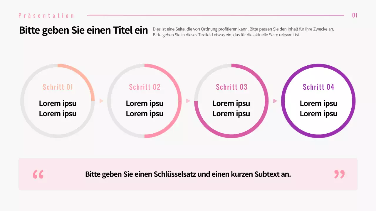 Präsentation verschiedener Layouts mit rosa Verlaufsgrafiken