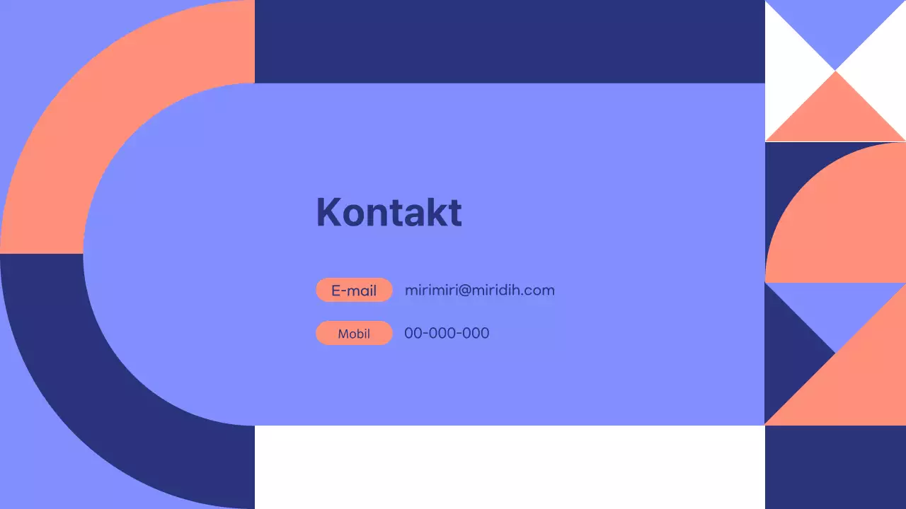 Blau und orange Töne geometrische Formen Muster Design-Stil Präsentation geometrische minimal