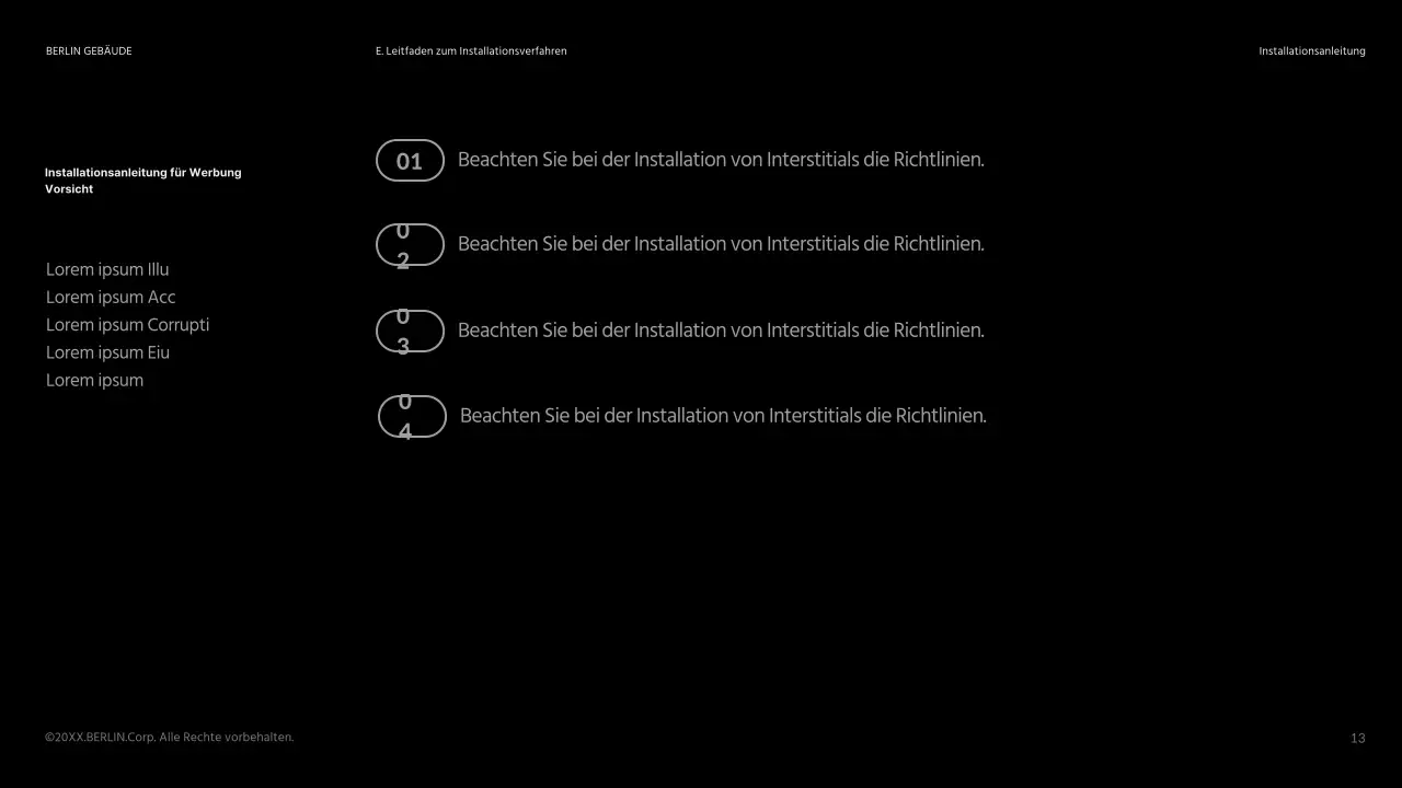 Eine saubere, schwarz-orangefarbene Produktanzeige für Gebäude