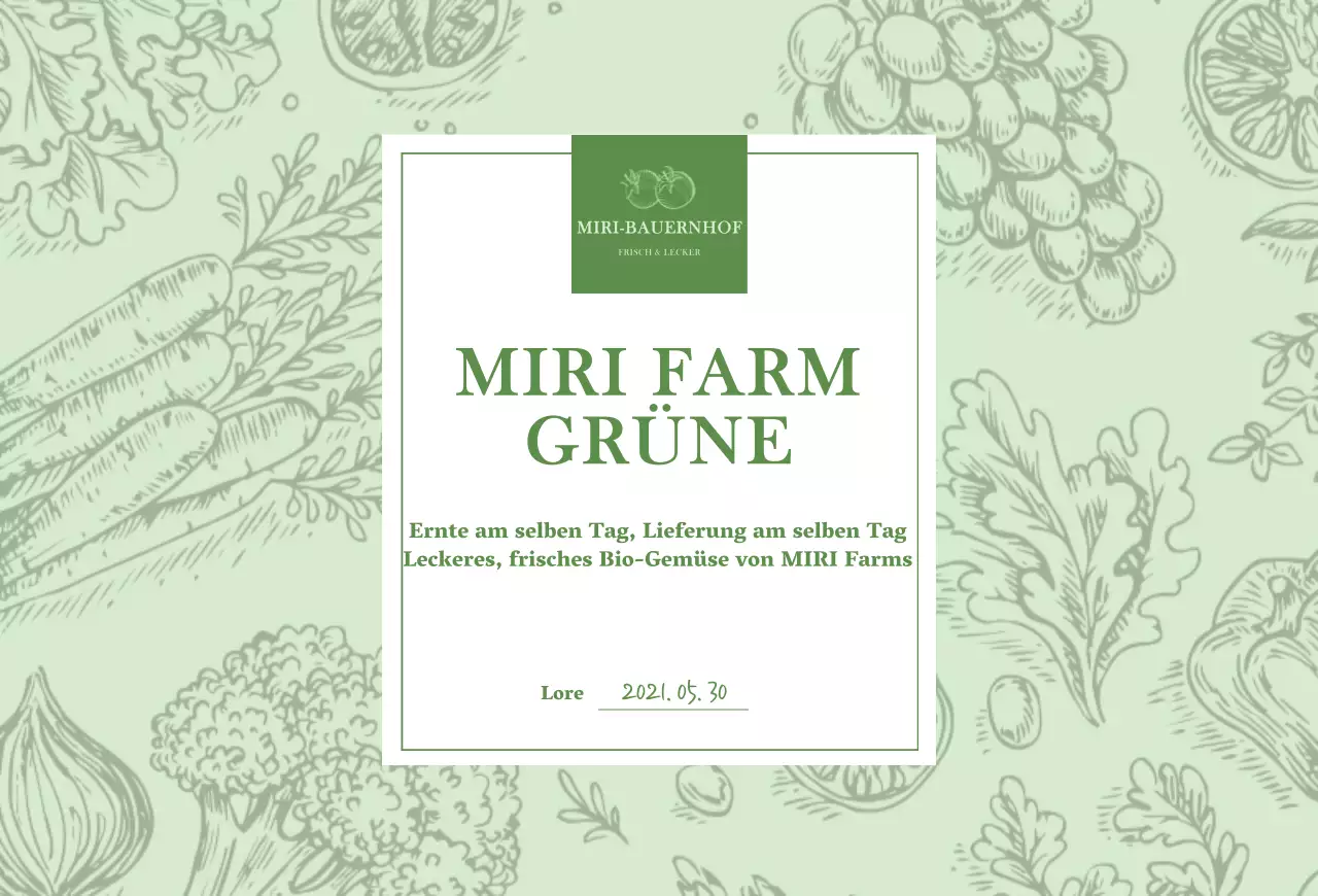 Postkarte, die Gemüse in Chartreuse illustriert