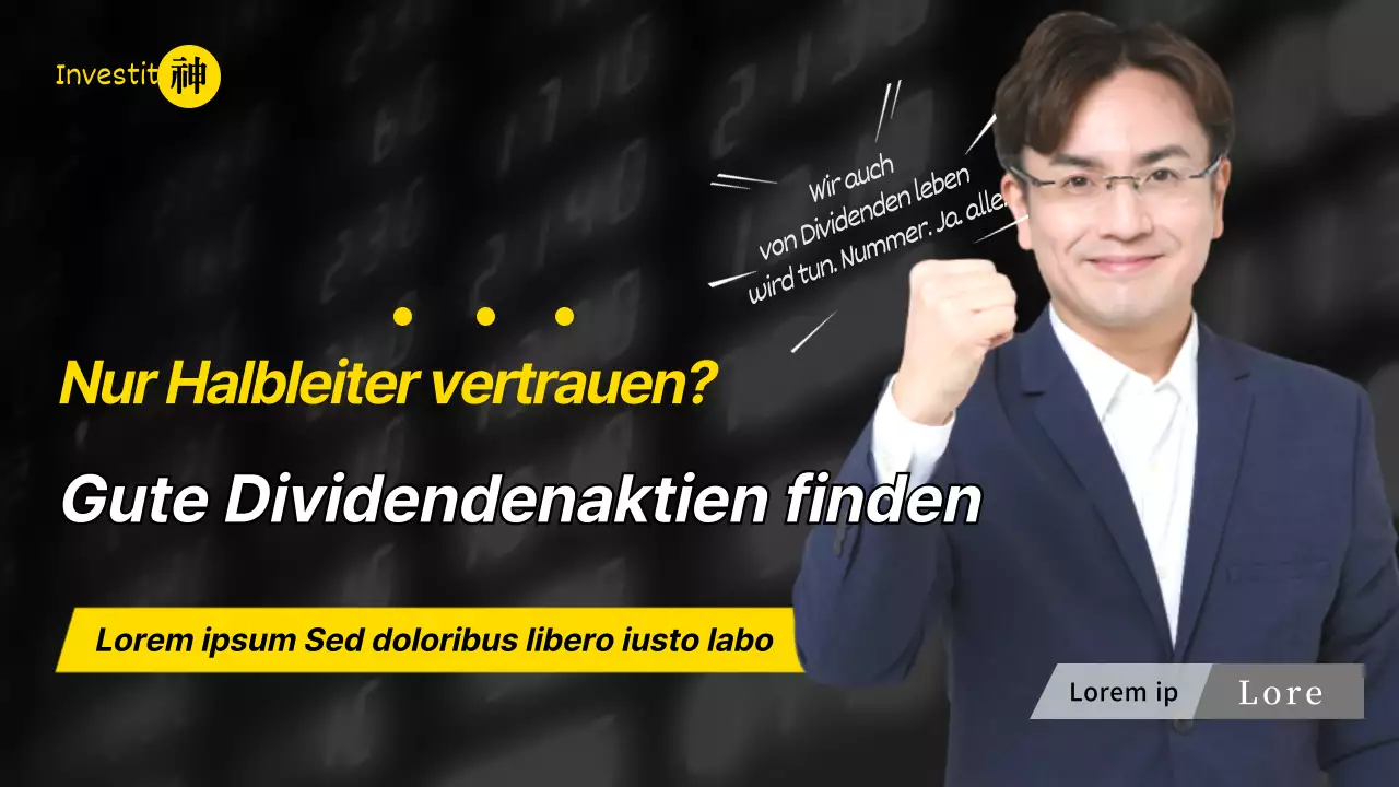 Suche nach dividendenstarken Halbleiteraktien mit einem einfachen Konzept in gelber YouTube-Miniaturansicht