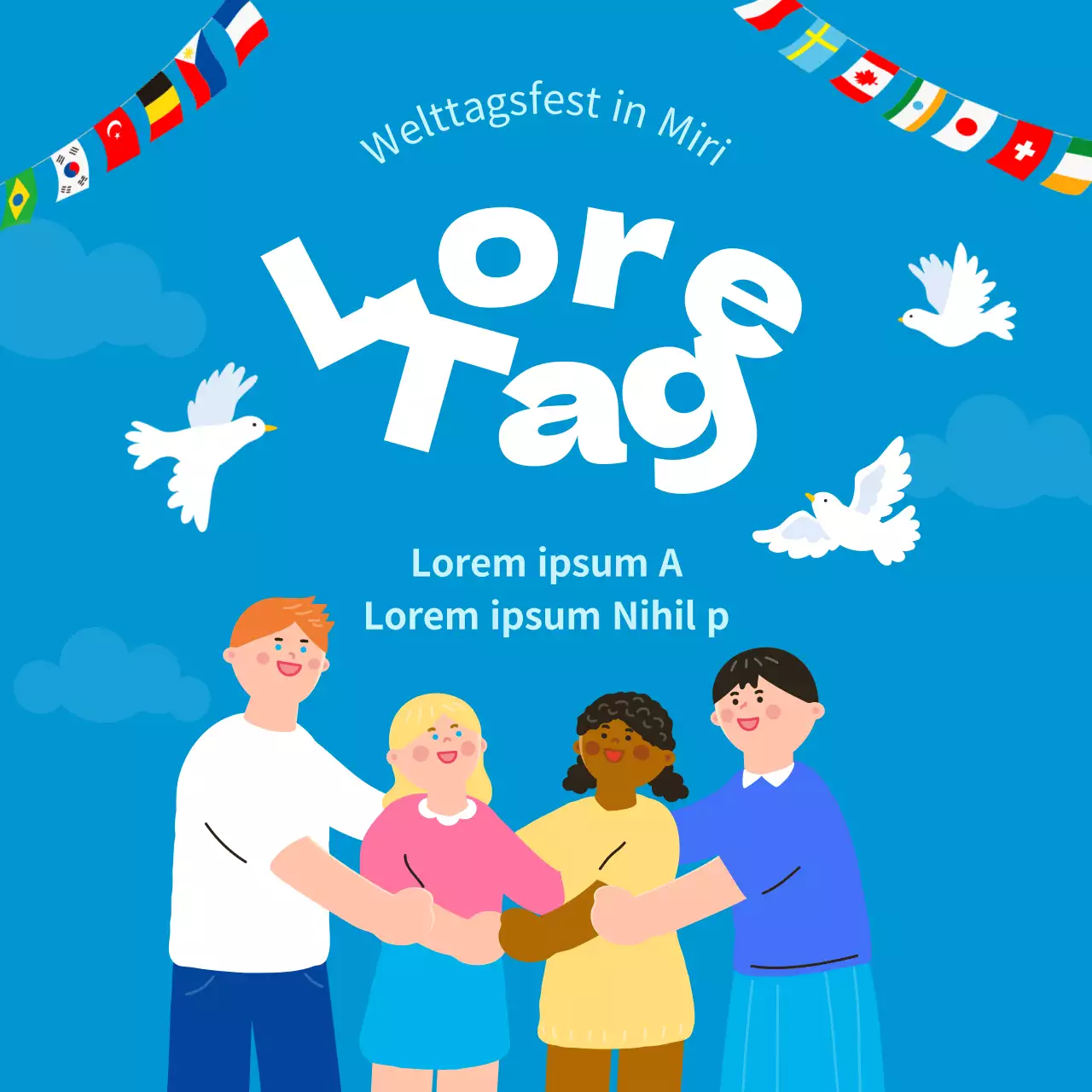 Inhalt des hellblauen Welttagsplakats